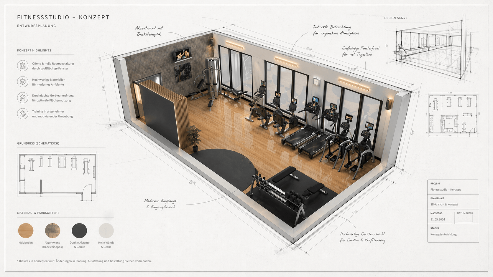 Konzept für Fitness- und Gesundheitsräume